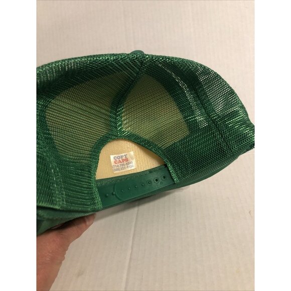 Associated Plastics, Inc Green White Mesh Snapback Trucker Cap Flat Bill Tall - Picture 2 of 6